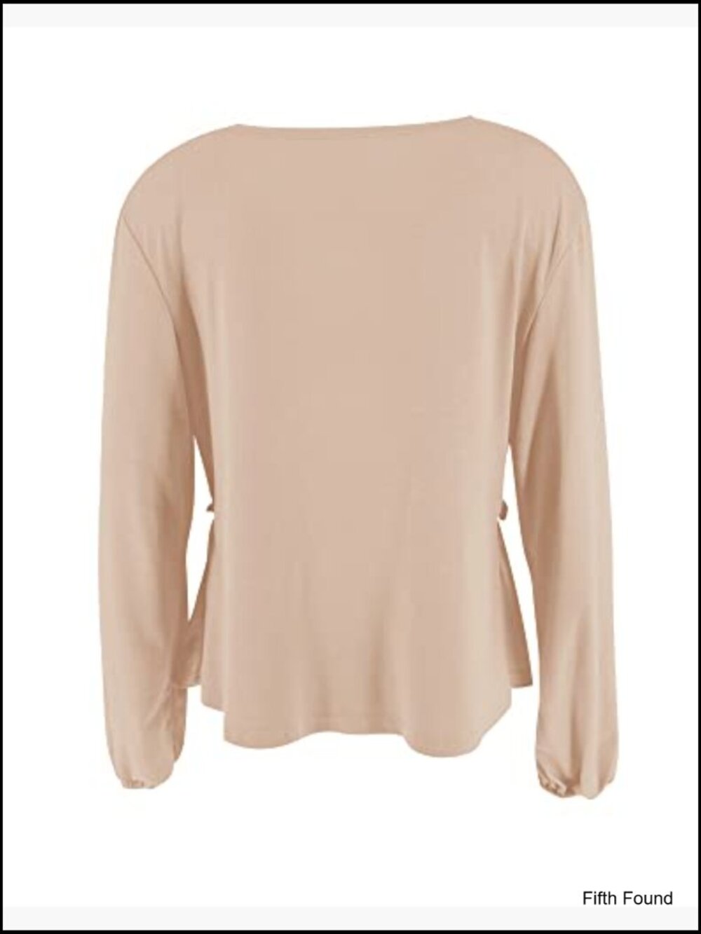 Long Sleeve V Neck Babydoll Tie Front Ruffle Hem Crop Top Blouse - Picture 5 of 7